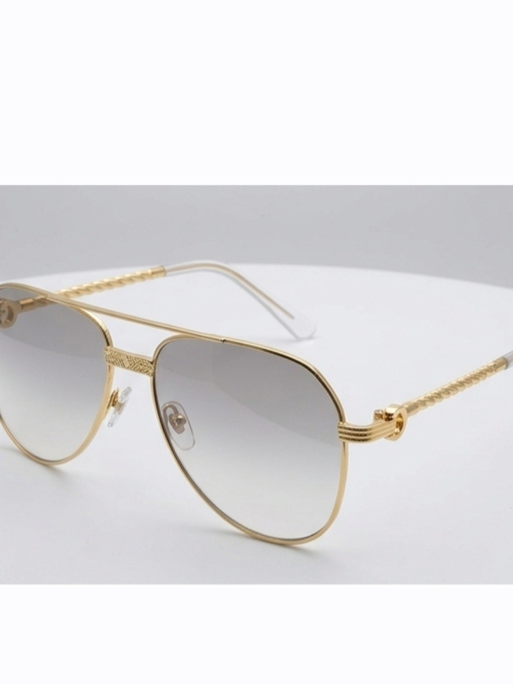 Gold-Frame Gradient Lens Men's Aviator Sunglasses